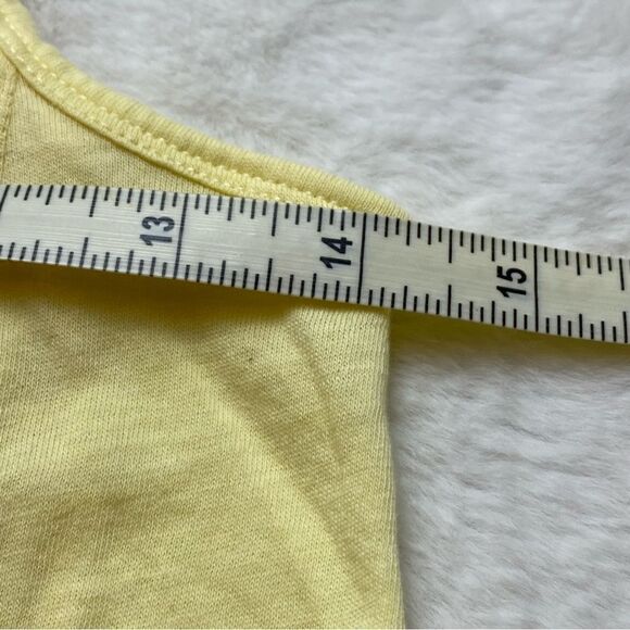 Qor Yellow Cotton Cashmere Blend Racer Back Tank Size Medium - Picture 7 of 8